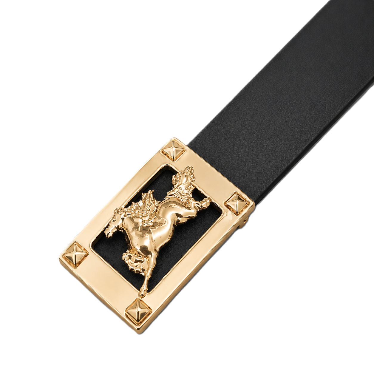 Bronco Black Genuine Leather Belt