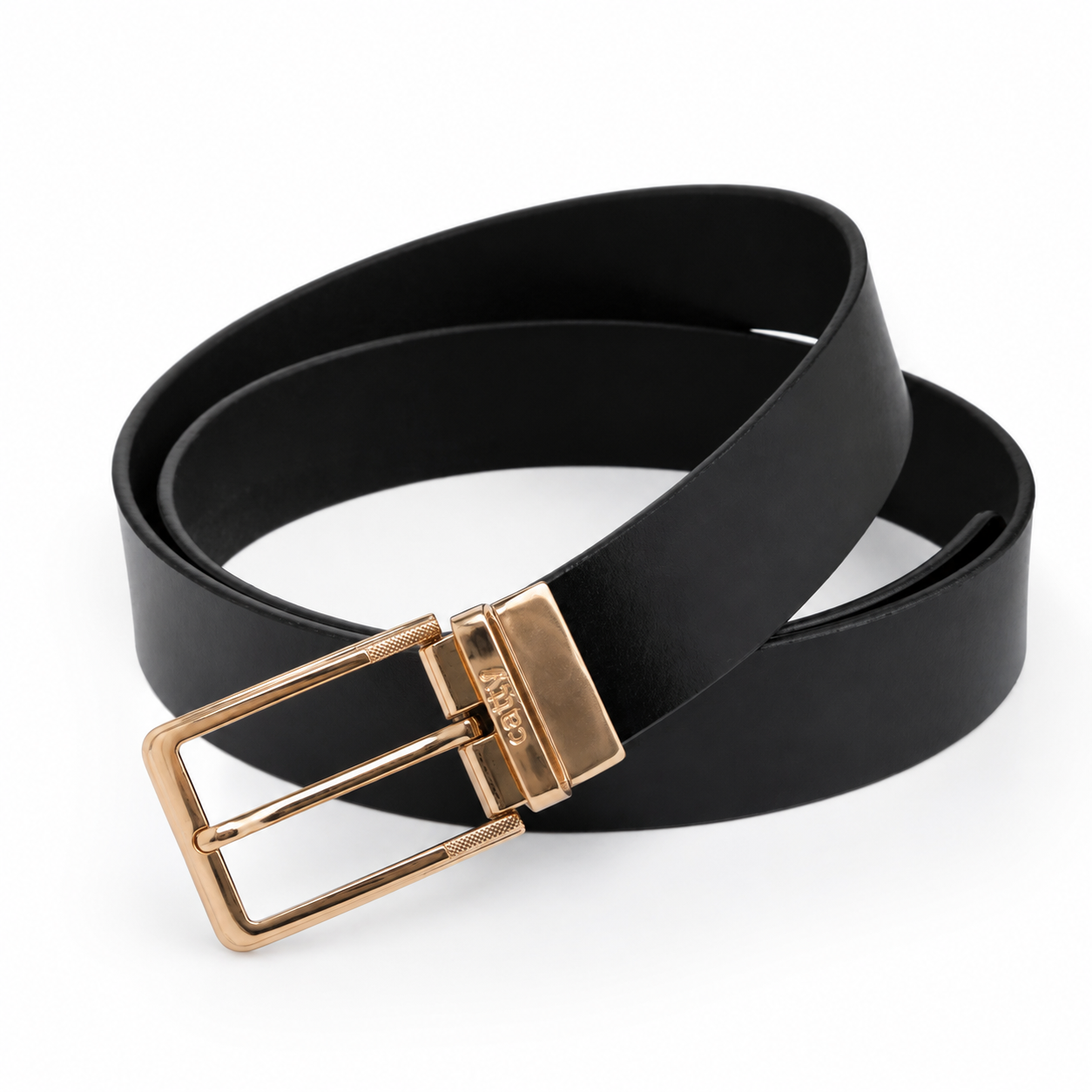 Rovento Black Genuine Leather Belt