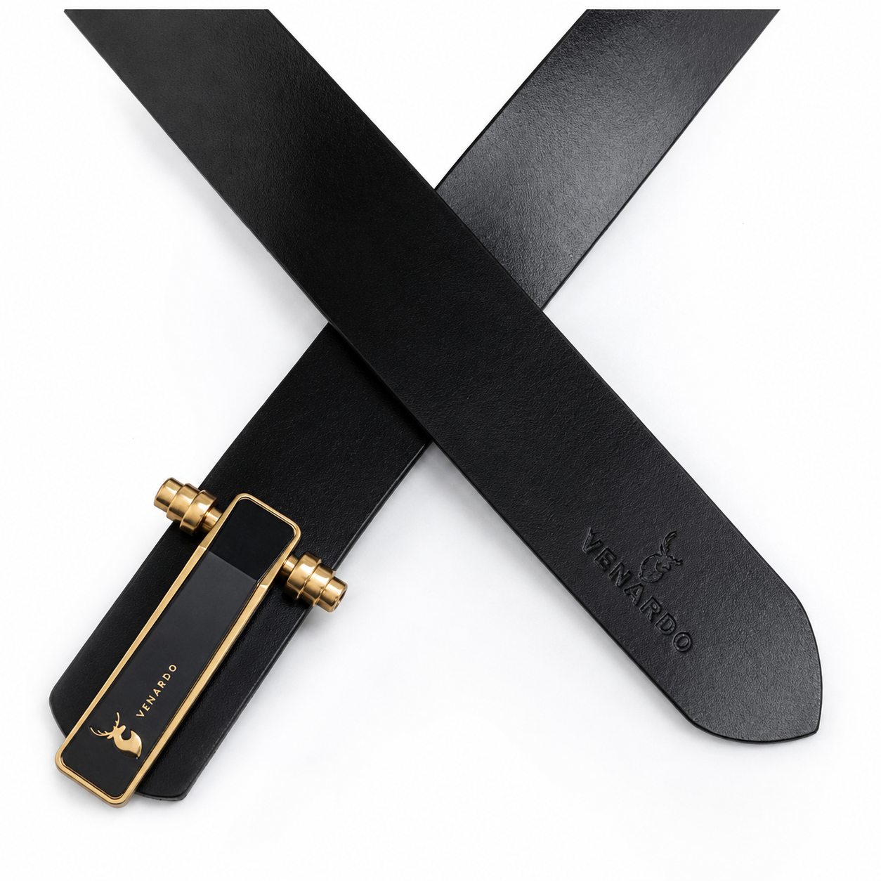 Luxor edge Black Genuine Leather Belt