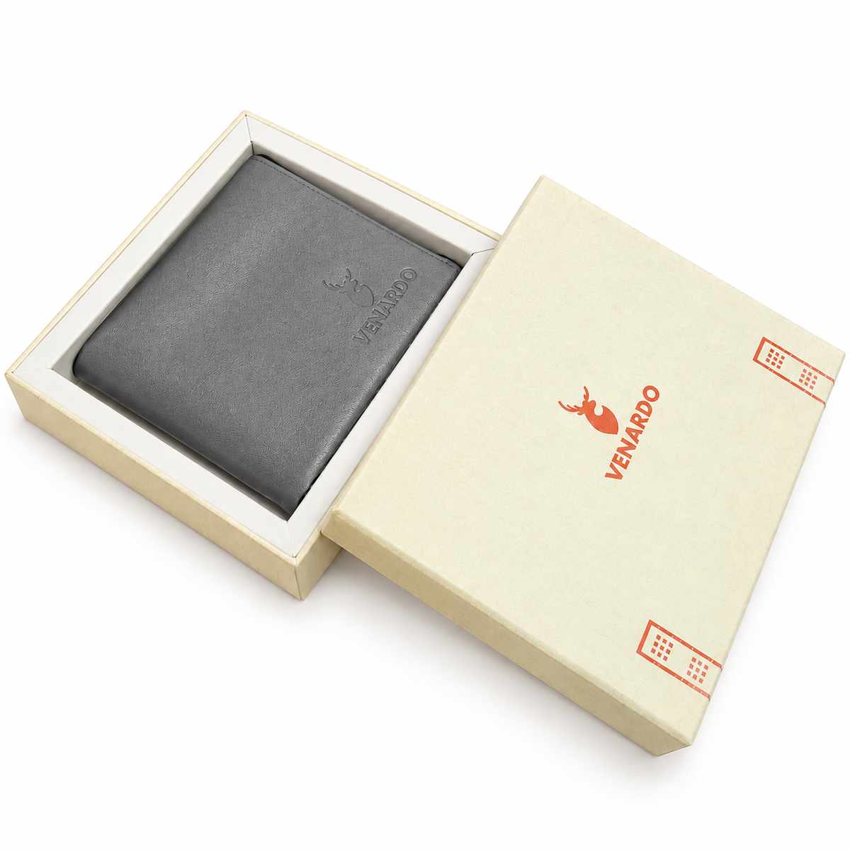 The Heritage Bi-Fold Pattern Men's Leather grey Wallet