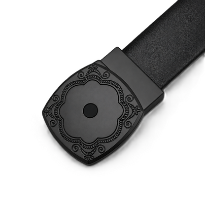 Majestic noir Black Genuine Leather Belt