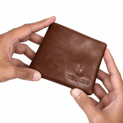 The Heritage Bi-Fold Pattern Men's Leather brown  Wallet