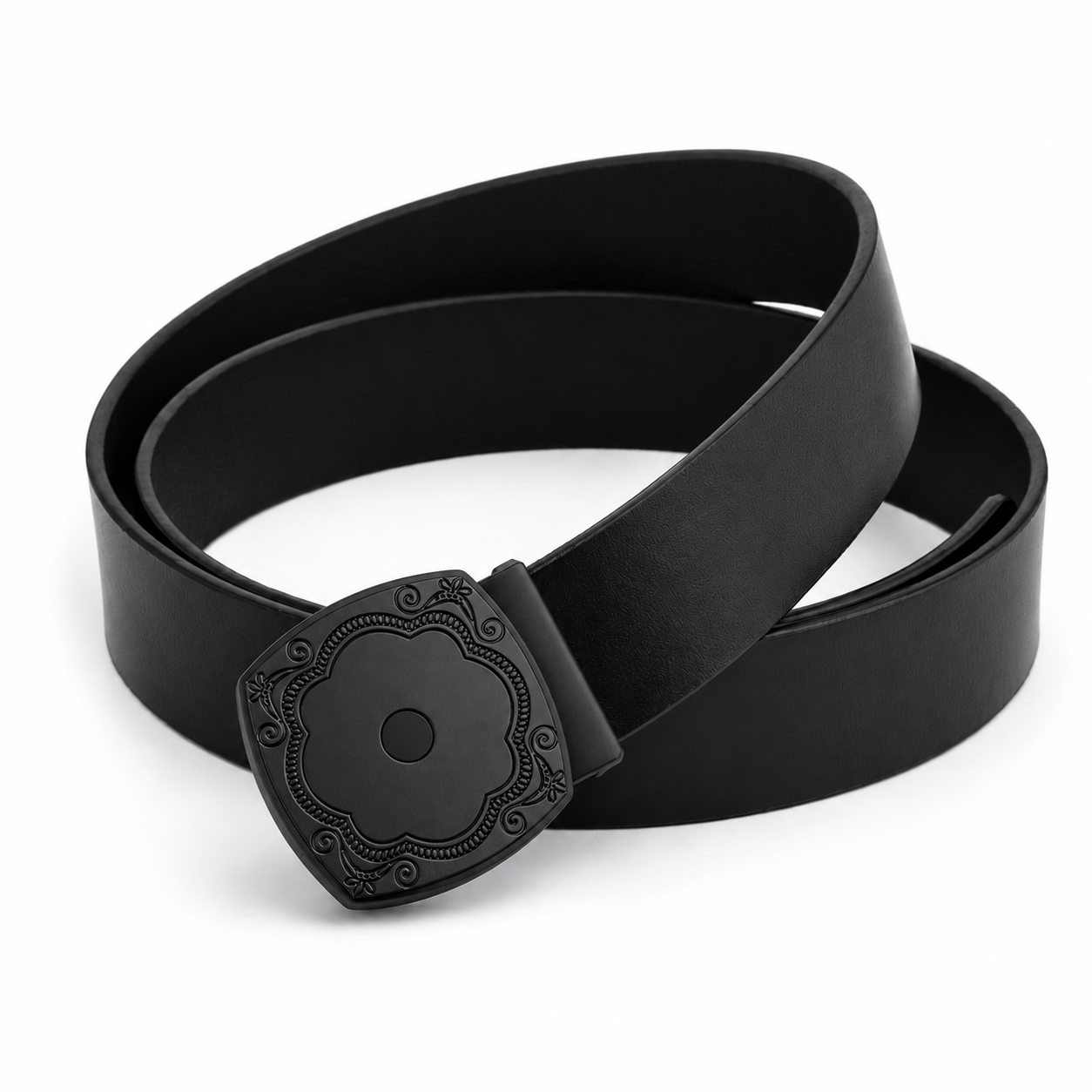Majestic noir Black Genuine Leather Belt