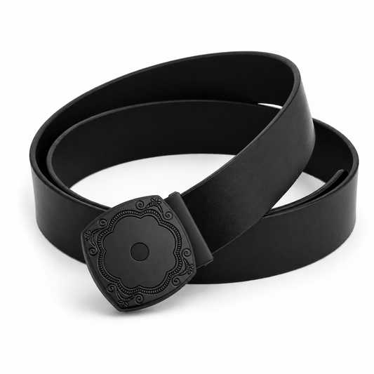 Majestic noir Black Genuine Leather Belt
