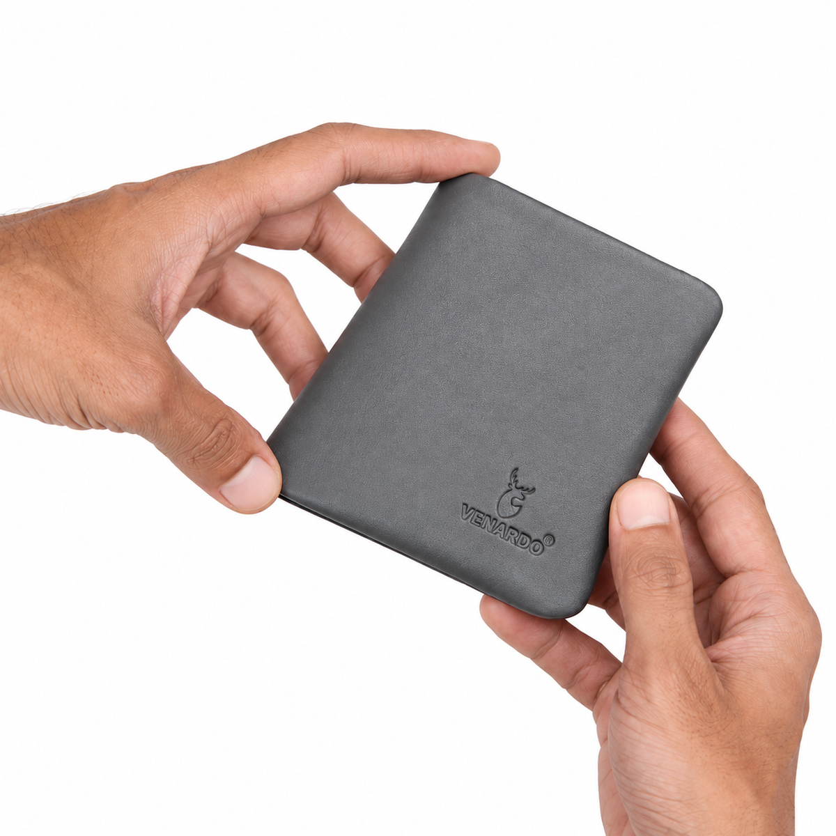 The Vintage Bi-Fold Pattern Men's Leather grey Wallet