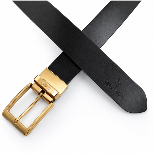 Aven Black Genuine Leather Belt