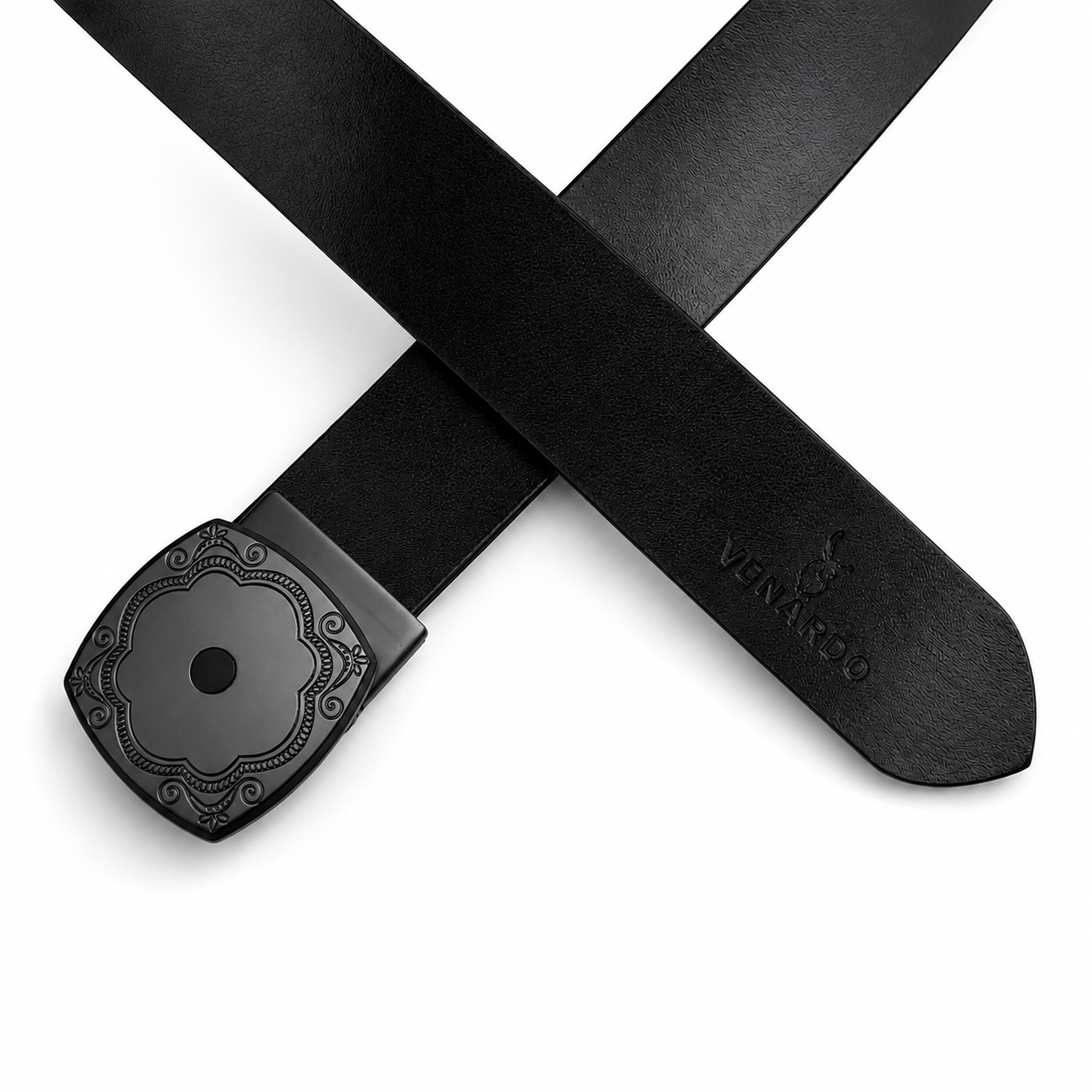 Majestic noir Black Genuine Leather Belt