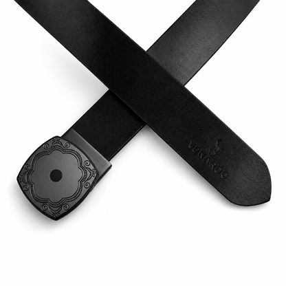Majestic noir Black Genuine Leather Belt