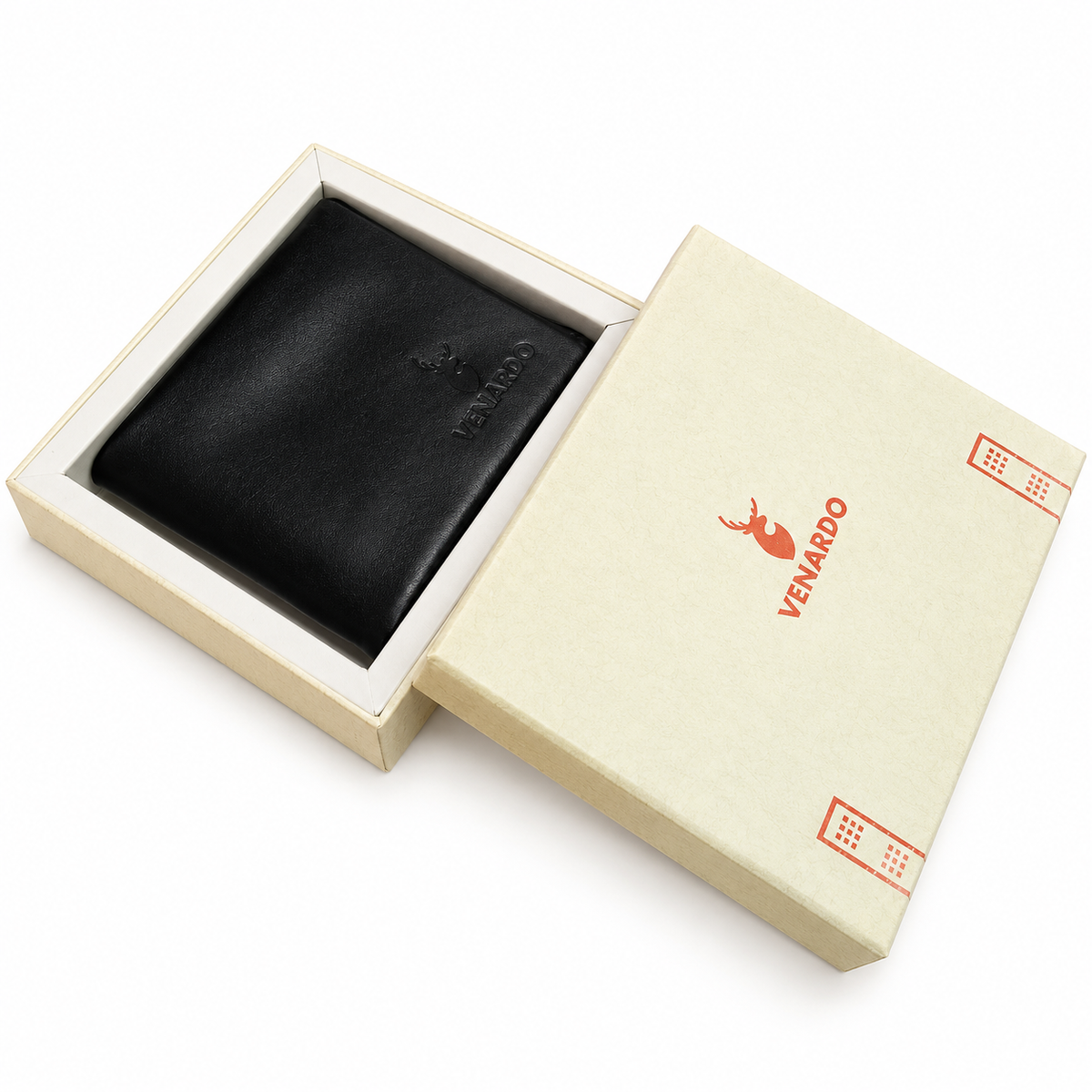 The Heriage Bi-Fold Pattern Men's Leather black  Wallet