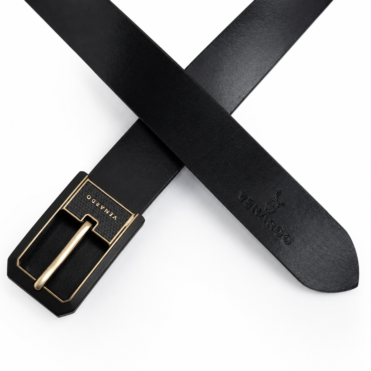 Elaro Black Genuine Leather Belt