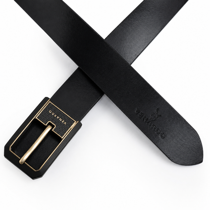 Elaro Black Genuine Leather Belt