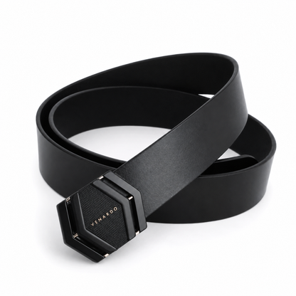 Black Emperor Black Genuine Leather Belt
