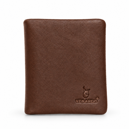 The Vintage Bi-Fold Pattern Men's Leather brown Wallet