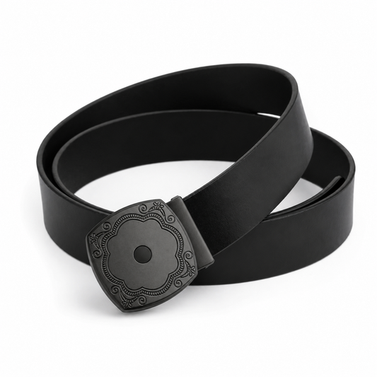 Slate royale Black Genuine Leather Belt