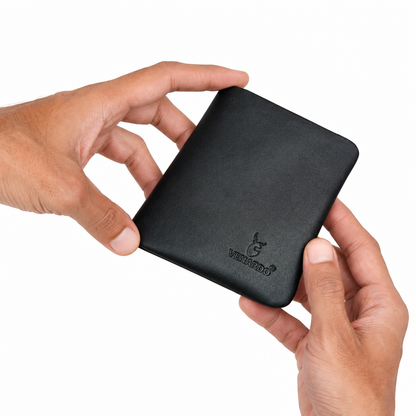 The Vintage Bi-Fold Pattern Men's Leather black Wallet