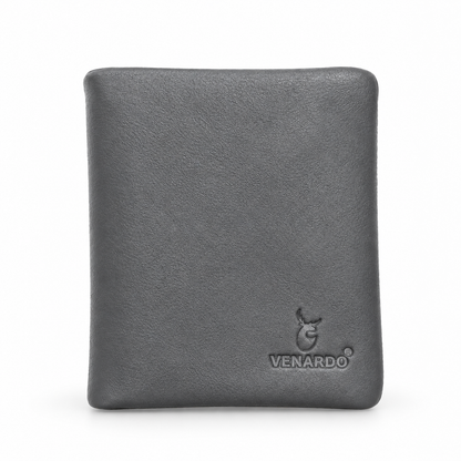 The Vintage Bi-Fold Pattern Men's Leather grey Wallet